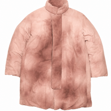Dusty Pink Tie-Dye Oversized Longline Puffer Coat